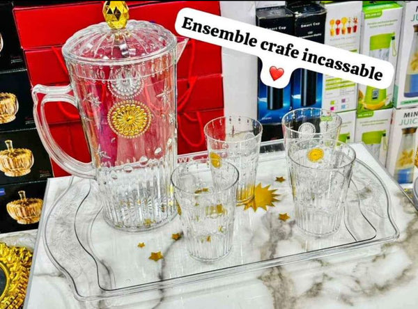 Ensemble carafe incassable 6 pièces