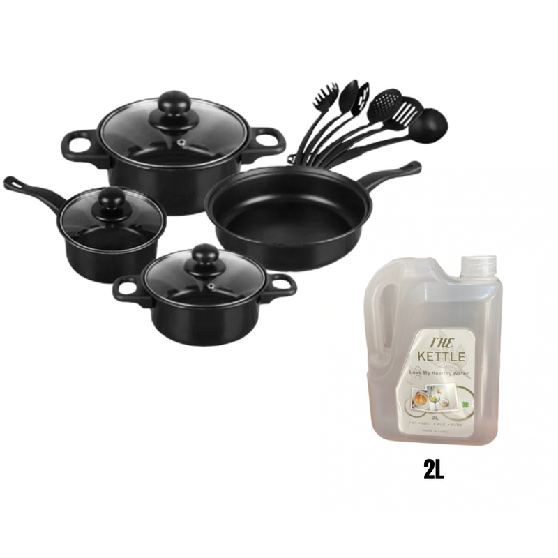 Ensemble casserole 13 pièces plus bouteille 2L