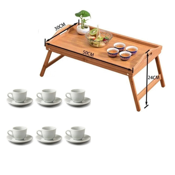 Pack d'un mini table + ensemble 12 pièces tasses sous tasse