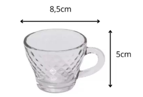 tasse en verre 6 pieces café.